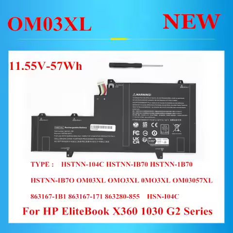 New OM03XL battery For HP EliteBook X360 1030 G2 Series OMO3XL 0MO3XL OM03057XL HSN-I04C 104C IB70 1