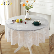 White Hollow เสื้อผ้าตกแต่งผ้าปูโต๊ะลูกไม้ผ้าปูโต๊ะสี่เหลี่ยมโต๊ะอาหารกลมผ้าคลุมโต๊ะ