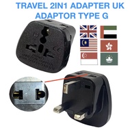 BEST TRAVEL PLUG 2 PLUG ADAPTER CONVERTER TO UK ARAB, HONGKONG, SINGAPORE, TYPE G 13A/250V