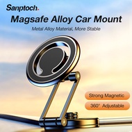 Sanptoch ขาตั้งขนาดใหญ่สามารถพับเก็บได้สำหรับที่ตั้งมือถือในรถรถยนต์โลหะผสม Magsafe ที่จับสำหรับ iPhone 15 14 13 12 Pro Max Plus 360 Mini