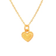 TA9 TAKA Jewellery 999 Pure Gold Heart Pendant with 9K Gold Chain