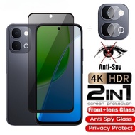 2in1 Private Tempered Glass For iQOOZ11x iQOO Z11X 5G Anti-Spy Screen Protector 9H Full Cover Anti P