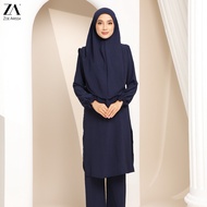 ZOE ARISSA SET MUSLIMAH SET BAJU SELUAR Suit Muslimah Cey Crepe Ironless Set Muslimah Plus Size Murah JARIYA Suit Set