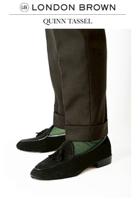 LONDON BROWN - QUINN TASSEL  รองเท้าหนัง ทรง BELGIAN LOAFERS