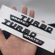3d ABS Black Logo Turbo 4MATIC Emblem Car Fender Badge For Turbo 4matic Sticker Accessories