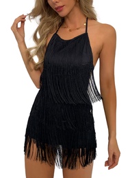 Sexy Backless Fringe Dress Jumpsuit - Western Country Concert Cowgirl Outfit for Women Nashville Tas