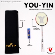 You-Yin Badminton Racket with PBSI Logo, Free Bag, Bonus Grip | Ready-to-use 24LBS racket |100% Orig