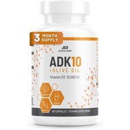 ADK10 Vitamin Supplement Contains Olive Oil Powder, Once A Day, 90 Capsules|Vitamin A, D310, 000IU a