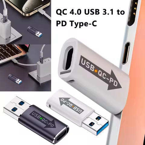 QC 4.0 USB 3.1 To PD Type-C Adapter USB A Male To USB C Female Adapter USB3.1 10Gbps Type A To Type 