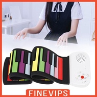[Finevips] 49 Key Roll up Piano Roll up Keyboard Piano Portable Silicone Pad 49 Keys Electric Piano for Classroom Teaching Adults