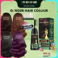 【GINGER HAIR COLOUR】400ml Perwarna Rambut Halia untuk Tutup Uban - Chestnut Brown, Dark Brown, Golde