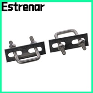 ESTRENAR 2Pcs U Bolt with Nuts Frame, Silver M6 Square U-Bolts, Good Strength Stainless Steel 50mmX2