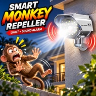 2026 New Alat Penghalau Monyet Ultrasonic CC Monkey repellent Halau monyet Light Solar Siren Strobe