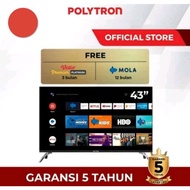 LEDTV POLYTRON 43inch SMART ANDROID TV 43AG9953 untuk kota cirebon