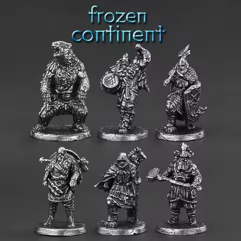 White Brass Frozen Continential Army Soldiers Men Collection War Game Miniature Figurines Chess Piec