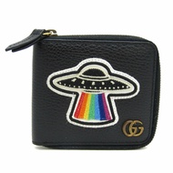 Gucci GG Marmont UFO Dragon 拼布 478138 女款、男士皮革皮夾（雙折）黑色，多色