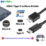 Type C to Micro B External Hard Disk Cable USB C to Micro B Cable USB 3.0 5Gbps External HDD Micro B