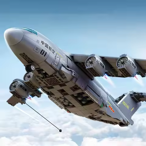 Military Y-20 Large Transport Aircraft Building Blocks Transport Plane Model Bricks WW2 Army Soldier