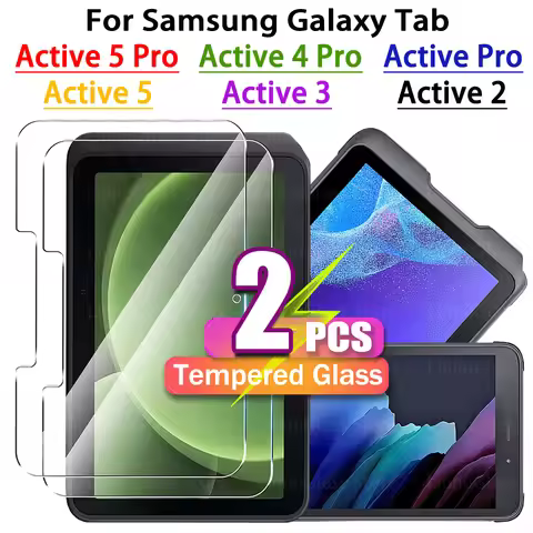 2Pcs Screen Protector Tempered Glass Film for Samsung Galaxy Tab Active 5 4 Pro Active 3 2 8.0" 10.1