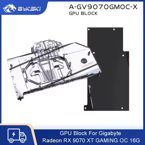 Bykski GPU Block For Gigabyte Radeon RX 9070 XT GAMING OC 16G Video Card , Full Cover With Backplate