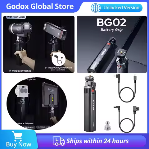 Godox BG02 95Wh Power Bank Battery Hand Grip Fast Charge 6600mAh With Tilting Head for AD200 Pro ii 