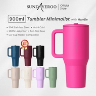 SUNDAYEROO 900ML Thermos Bottle Stainless Steel Tumbler with Handle and Straw Double Layer Insulatio