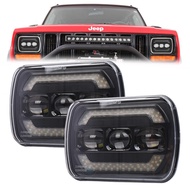 2Pcs Square5×7 7x6 Inch  Led Headlight 65W High/Low Beam Led Headlamp For Jeep Wrangler YJ Cherokee 