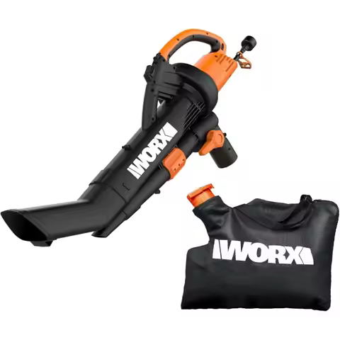 WG509 12 Amp Trivac, 3 in 1 Electric Leaf Blower, Leaf Vacuum & Leaf Mulcher for Lawn Care