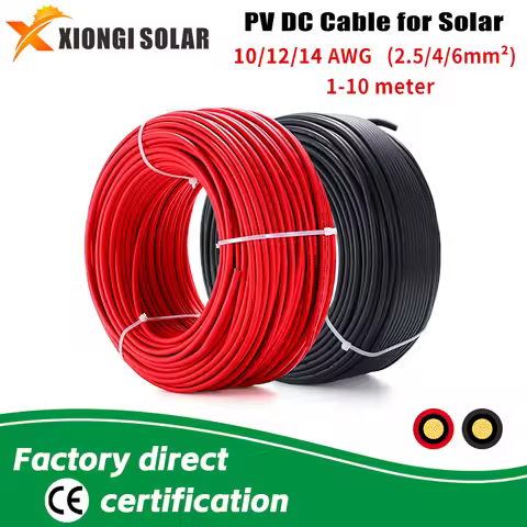 XIONGISOLAR solar pv cable Panel Stecker wire 2.5/4/6mm2 with 1/2/3/5/8/10/15/20/30M Solar PV Wires 