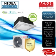 ACSON 1.5HP-5.0HP Non-Inverter R32 Ceiling Cassette with Built in Wifi / Easy Height Adjustment