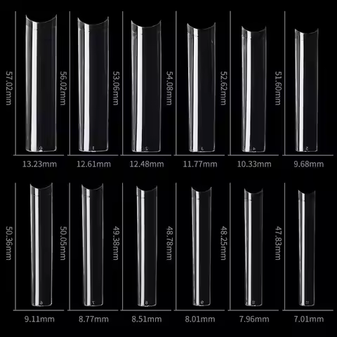 3XL Long Coffin Nail Tip 5.5CM 3XL Square Nail Tips Full Cover Square Tapered Clear Tips Stiletto XX