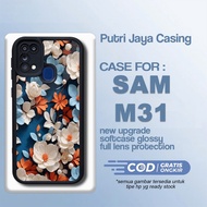 Latest Samsung M31 Case Flower Art Samsung M31 Casing Hardcase Softcase Glossy