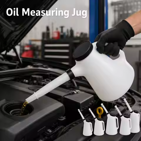 1.2L/2L/3L/4L/5L Plastic Oil Measuring Jug with Pouring Spout Oil Container Oiler Pot for Car Motorc