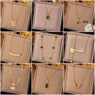 Exquisite Titanium Steel Necklace Women's Anti-Fading Gold-Plated Necklace Fashion Short Necklace Ac