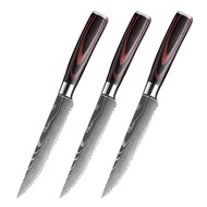 Damascus Laser Grain Steak Knife Carving Knife Slicing Knife Dining Kitchen Knife Kitchen Cooking To