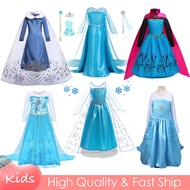 Elsa Frozen White Blue Princess Dress For Kids Girl Halloween Costume Cosplay Party Role Playing Christmas Outfits Baby Set