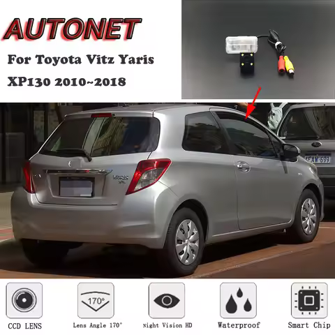 AUTONET HD Night Vision Backup Rear View camera For Toyota Vitz Yaris XP130 2010~2018 CCD/license pl