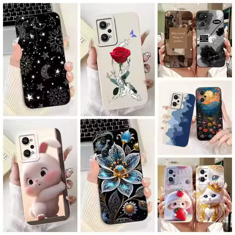 For Realme GT Neo 2 Case RMX3370 New Luxury Candy Painted Cover Soft Silicone Case For Realme GT2 Pr