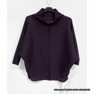 (全新) me ISSEY MIYAKE 烏紫色蝙蝠袖密摺罩衫/魔術衣/長袖外套 三宅一生 專櫃正品