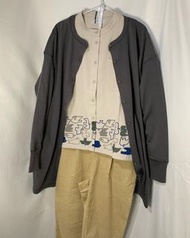 日本直送🇯🇵 emago杏色刺繡恤衫& 啡色中長外套