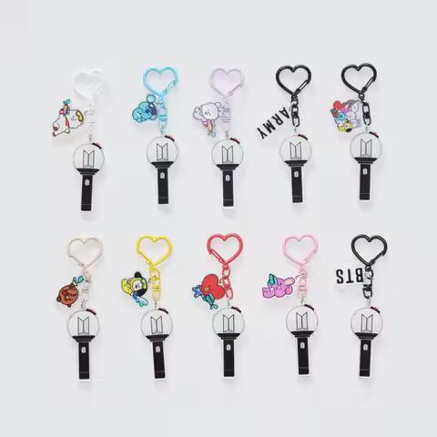 BTS BT21 Creative Support Stick Acrylic Keychain Fan Bag Celebrity Merchandise Y2k Fashion Toys Anim