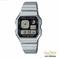 Casio Digital Vintage Silver Stainless Steel Band Unisex Watch A130WE-1A