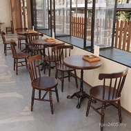 Z Zhong Milk Tea Shop Table Chair Cafe Dessert Shop Western Restaurant Antique Dining Table Combinat