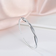 JF Twist Opening Bracelet 999 Silver Bangle Jewelry Gift For Woman Girl