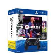PS4 Dual Shock 4 Black + FIFA 21 Digital Game Bundle