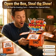 【Foldable 3D Card】BEST DAD 3D Box Father's Day Decoration/Greeting Card/Father's Day Gift/Table Deco