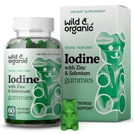 Wild & Organic Iodine Gummies 250mcg - Immune Support Complex w/Potassium Iodide - Selenium Zinc Iod