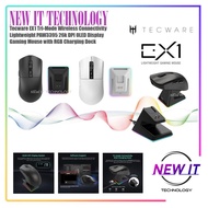 Tecware EX1 Tri-Mode Wireless Connectivity Lightweight PAW3395 26k DPI OLED Display Gaming Mouse wit