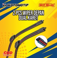 KLIKOTO 2 PCS Wiper Dual Blade Toyota Hilux Double Cabin - Wiper Double Blade Double Karet Dual Kare
