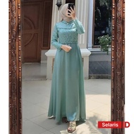 Tiara Dress Gamis Pesta Brukat Premium Gamis Modern Muslim